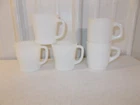 5 VINTAGE Fire King Anchor Hocking WHITE Milk Glass CUPS Mugs C & D Handle