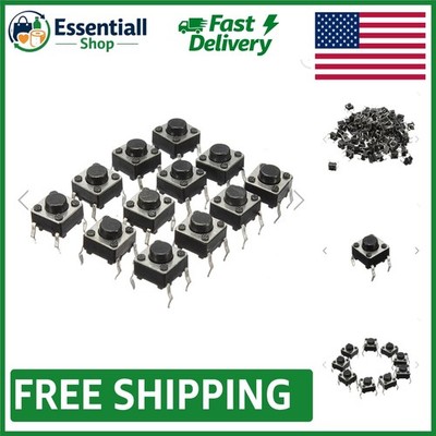 High Precision 6x6x5 mm Tactile Push Button Switch - 100 Pcs for DIY Electronics