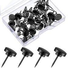 30 Pieces Push Pins, Metal Thumb Tacks for Picture Photo Hanging, Wall Pins f...