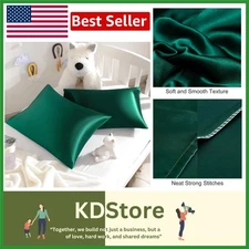 Luxury Silk Satin Toddler Pillowcases (2-Pack) - Cool, Soft, and Gentle on De...