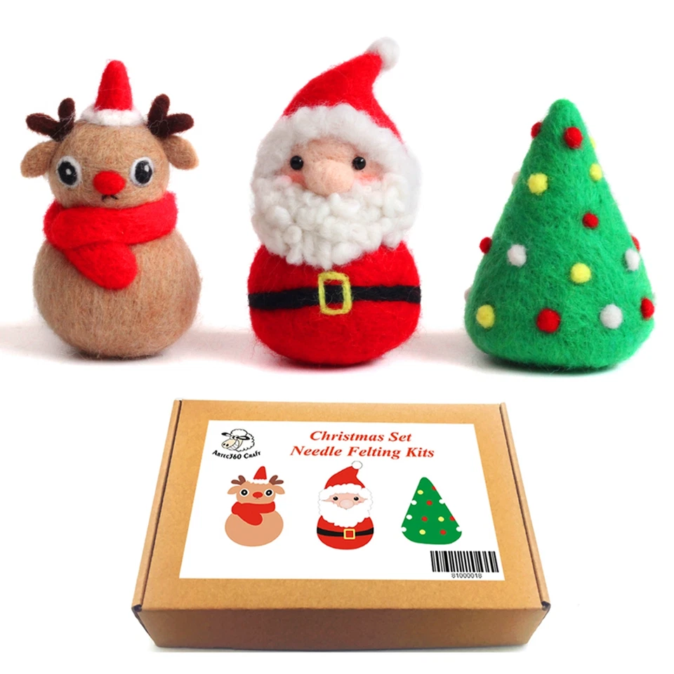 3 Pack Christmas Needle Felting Kits for Beginners DIY Christmas Gift Wedding - Image 4 of 4