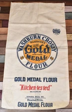 Vintage Washburn Crosby Gold Medal Flour 24 1/2 Lb Advertising Cloth Sack Bag