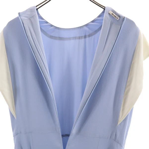 MIU MIU MIUMIU made in Italy manica corta francese pezzo unico 44 blu donna