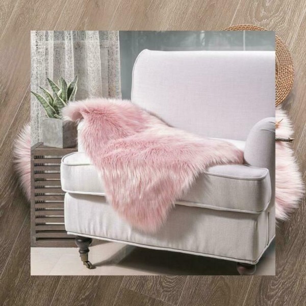 Ashler Soft Faux Sheepskin Fur Chair Couch Cover Area Rug for Bedroom