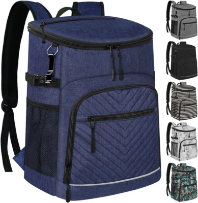 Insulated Leakproof Backpack Cooler Bag - 30 Cans Large Capacity Lightweight
