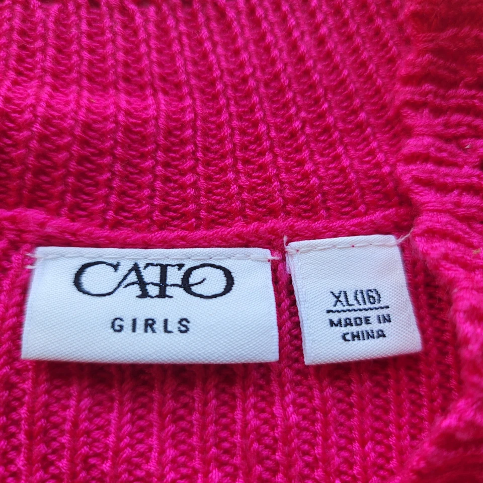 Suéter Bolero Acrílico XL (16) Cato Niñas Rosa Caliente Manga Corta Foto 2 de 4