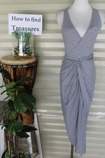 Q5 20) SIZE 8 BLOSSOM GREY DRESS STRETCH TANK BODYCON