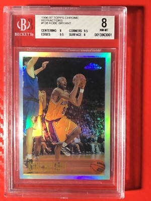 1996 Topps Chrome Kobe Bryant #138 Refractor Rookie RC BGS 8.0 w