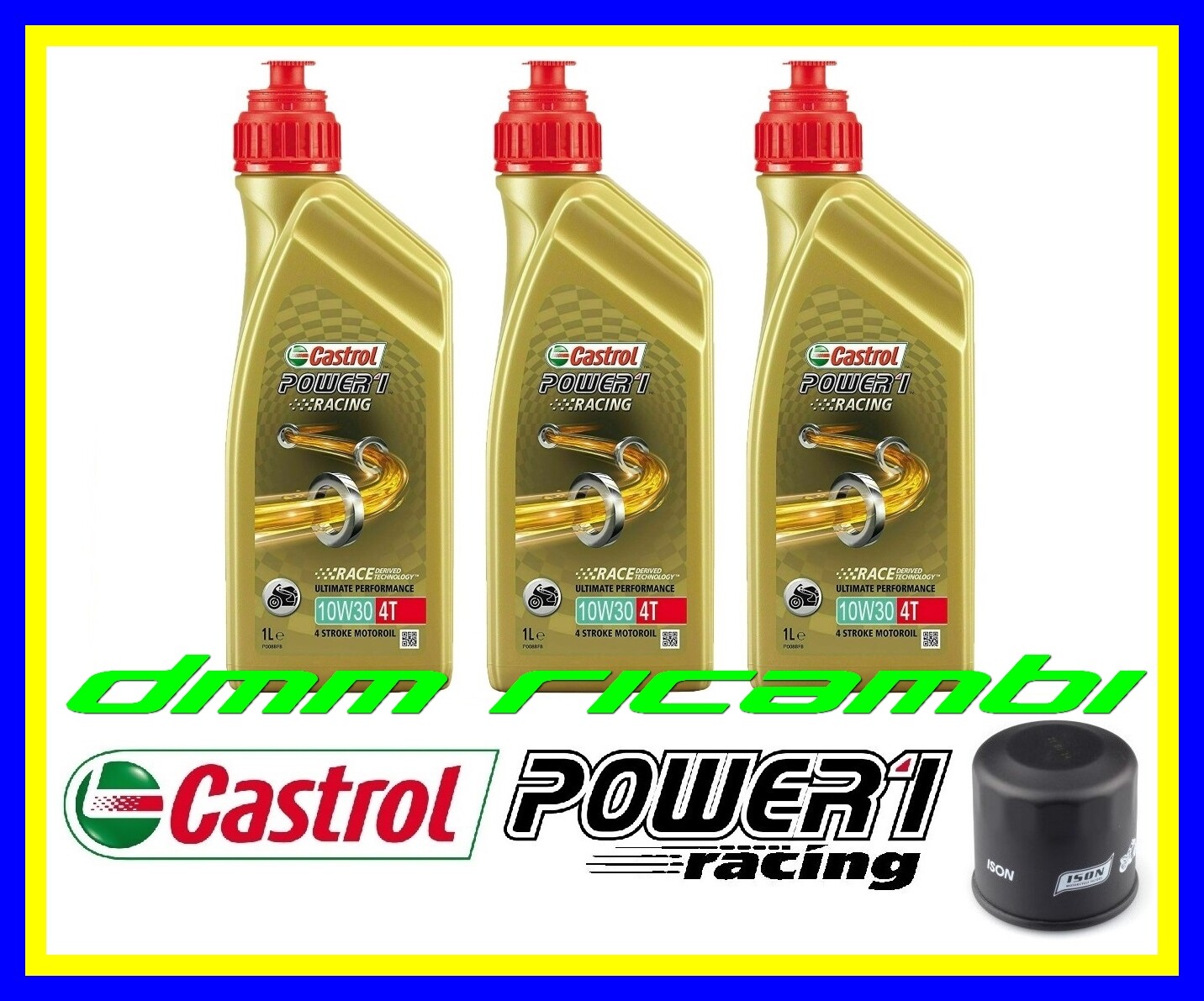 Kit Tagliando HONDA CBR 600 RR 07 Filtro Olio CASTROL POWER1 RACING 10W30 2007