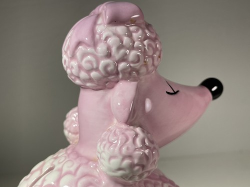 VTG 8" MARY KAY ASH FOUNDATION 'GIGI' CERAMIC PINK POODLE PIGGY COIN BANK - Picture 10 of 24