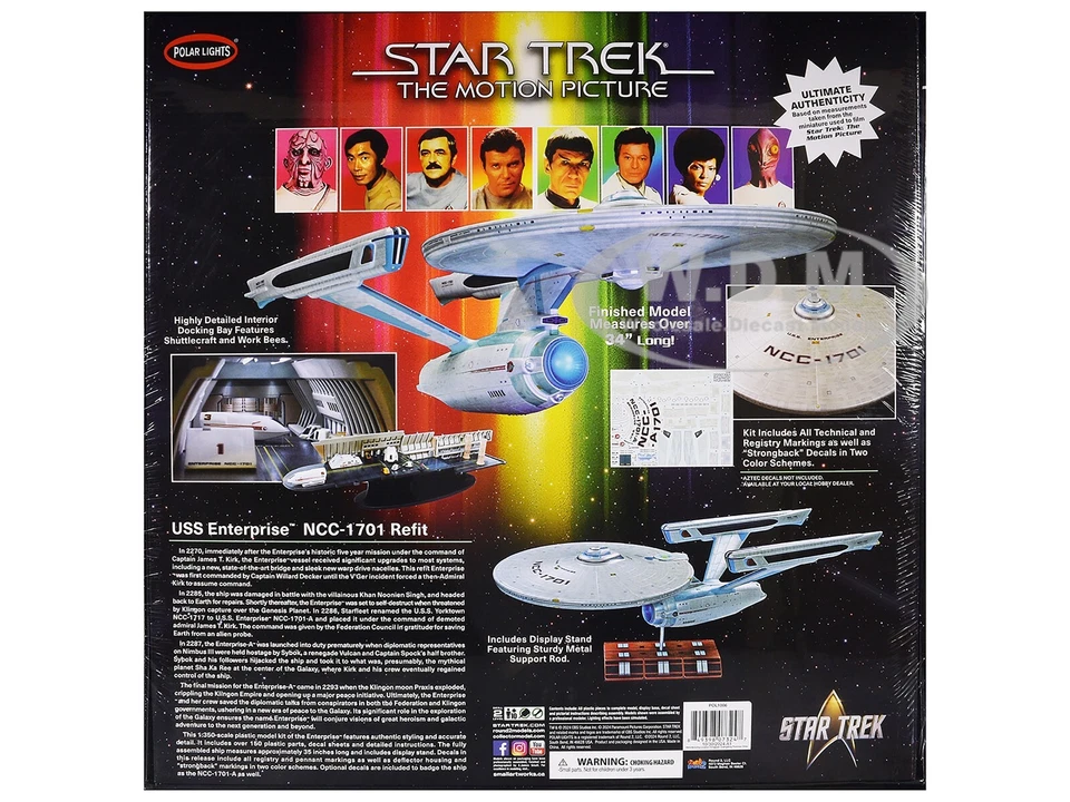 SKILL 2 MODEL KIT USS ENTERPRISE REFIT "STAR TREK" 1/350 POLAR LIGHTS POL1006 - Image 4 of 4