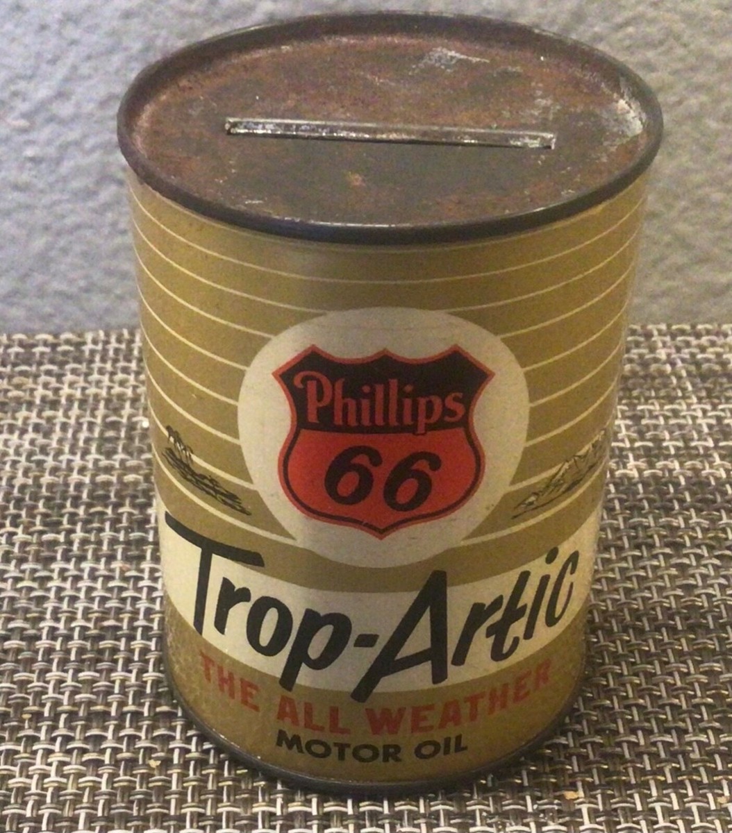 Vintage Phillips 66 Trop-Artic The All Weather Motor Oil Can Bank