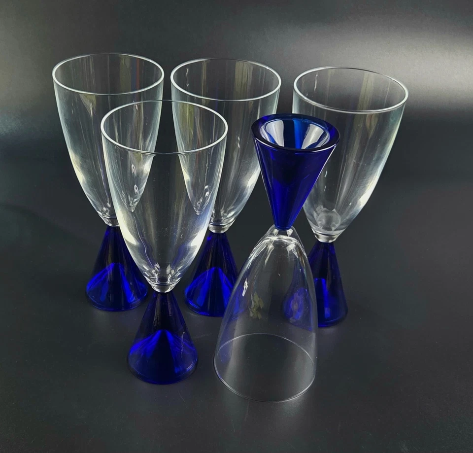 Vintage - Cáliz de agua/vino azul Eon de Sasaki - 7,5" - Juego de 5 Foto 2 de 4