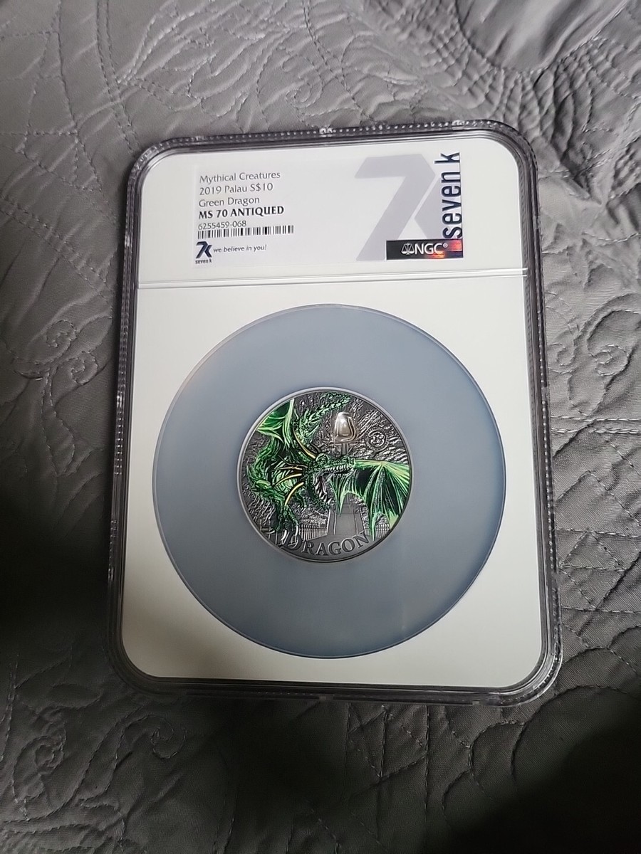 2019 $10 Palau Green Dragon 2oz Silver Coin NGC MS70 | eBay