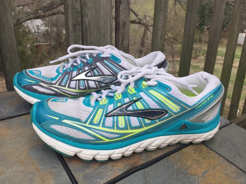Brooks Transcend Yoga Correr Caminar Entrenamiento Azul & Cal Zapatos Mujer Sz - Imagen 2 de 4
