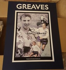 Football Great JIMMY GREAVES Signed Mounted Legends Print