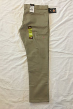 Mens Dickies WP811DS Flex Skinny Fit Straight Leg Khaki Work Uniform Pants 33x30