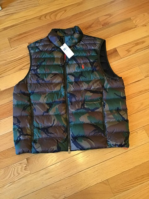 polo camo puffer vest