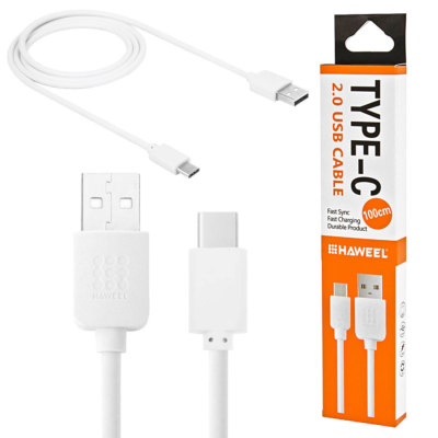 HAWEEL  1,00m UNIVERSAL USB TYPE C auf USB 2.0 Lade und Datenkabel HighSpeed