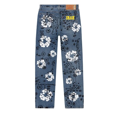 DENIM TEARS X IRAK 501 JEANS IN VINTAGE BLUE LIGHT WASH 