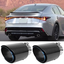 For Lexus IS F RC F GS F 2Pcs 2.5" Inlet 3.5" Out Carbon Exhaust Trim Pipe Tips