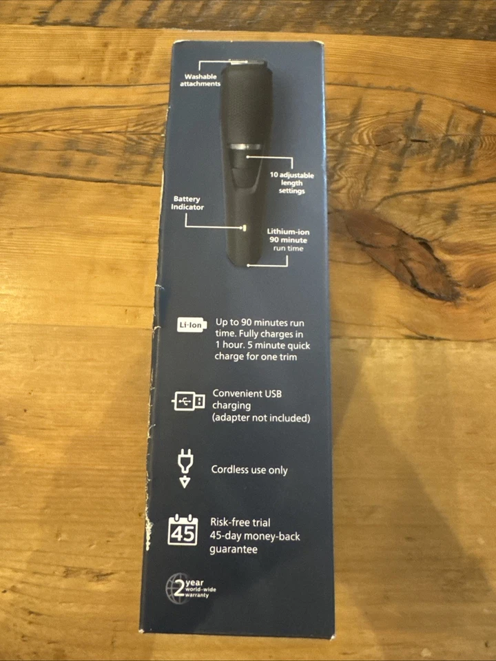 Recortadora de barba y cortapelos inalámbrica ajustable Philips - BT3230/41 caja de daños Foto 2 de 4