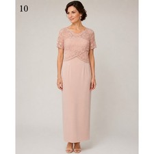 Vintage Talbots Formal Long Dress Womens 10 Pink Lace Sequin Beaded Bodice NWT