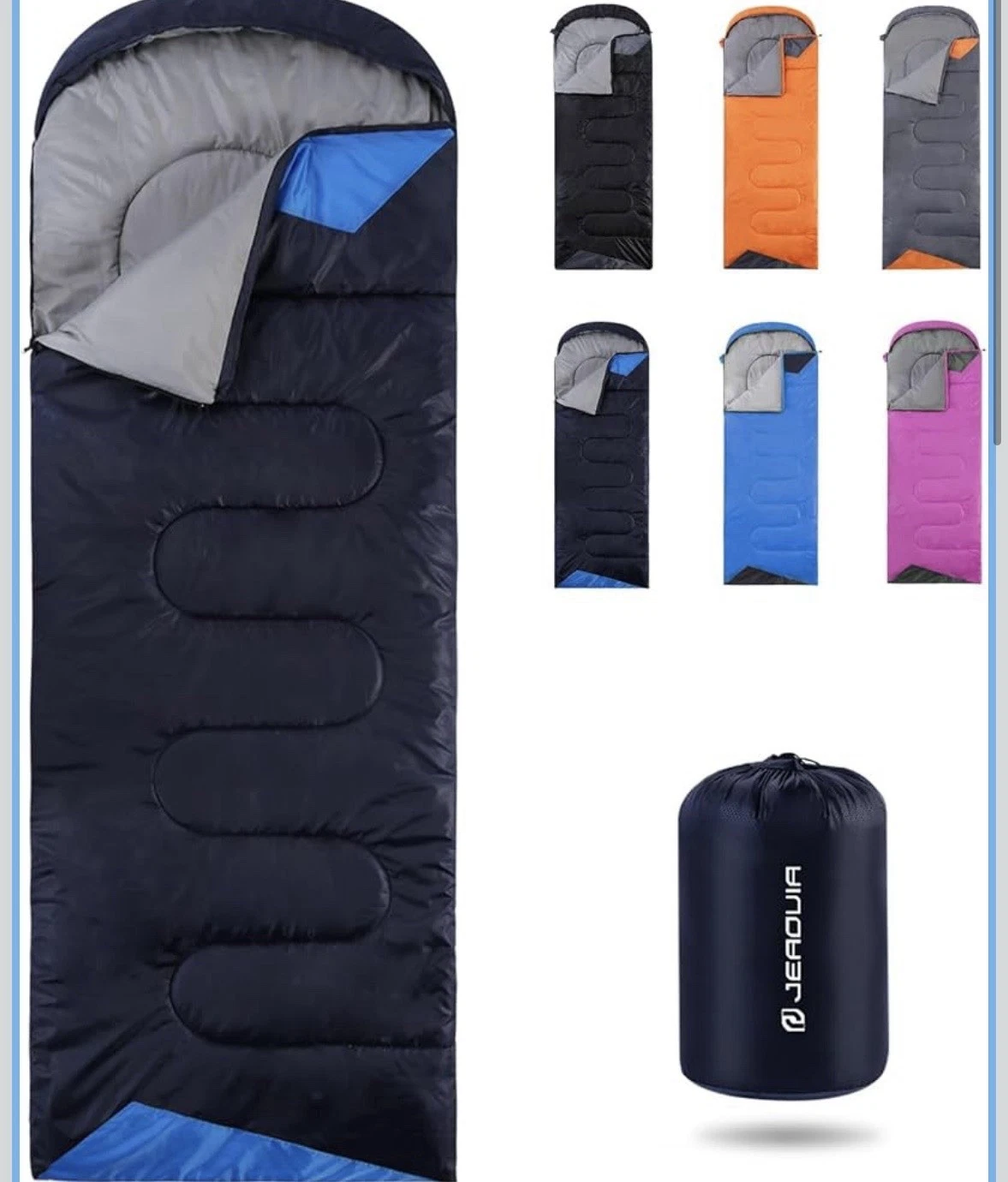JEAOUIA Sleeping Bags for Adults Cold Weather 20 Degree Big Tall Backpacking