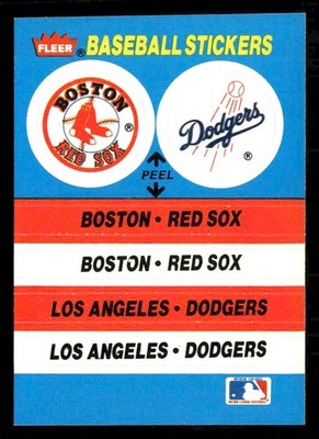 1987 Fleer #NNO Boston Red Sox / Los Angeles Dodgers Team Stickers