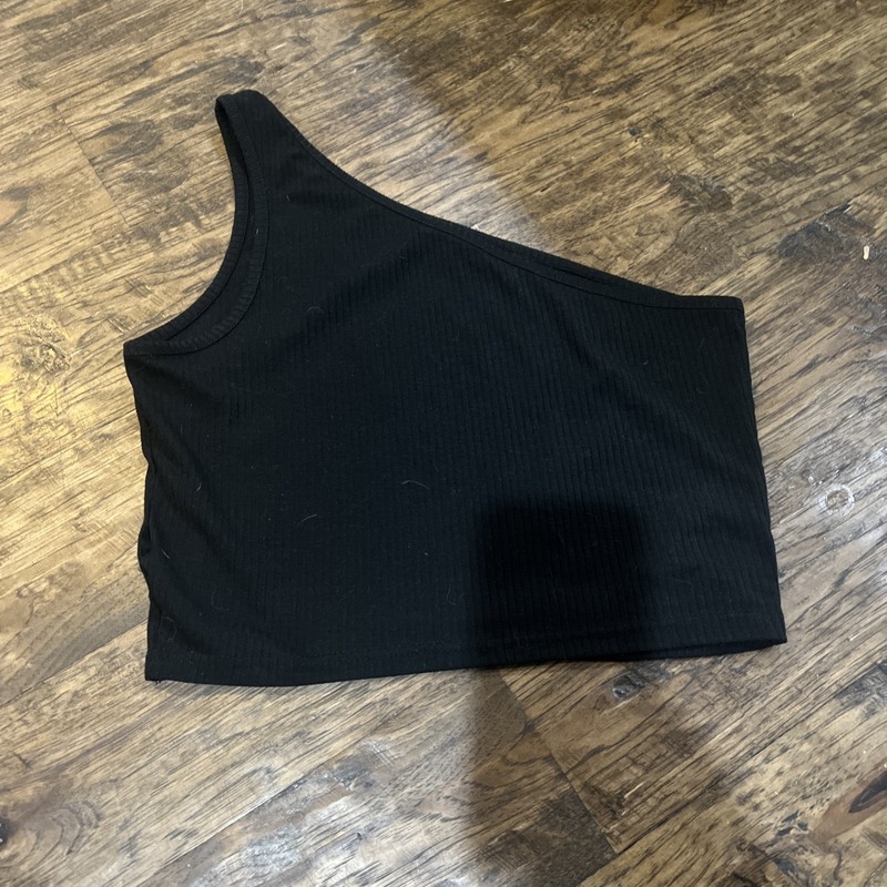 One Shoulder Black Tank Top Size Large Women’s