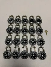 Lot of 20 Master Lock 1525 Padlocks With Combinations and V58 Control Key Incl