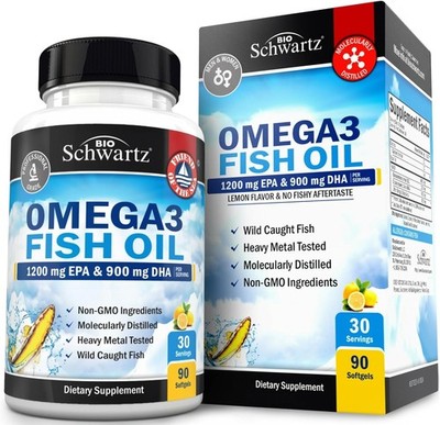 Triple Strength Omega 3 Fish Oil 3000mg - High Potency Omega 3 Supplement for Wo