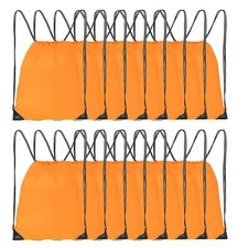 Drawstring Backpack, 16 Pcs Bulk Draw String Bags, Polyester Cinch Bag for Sp...