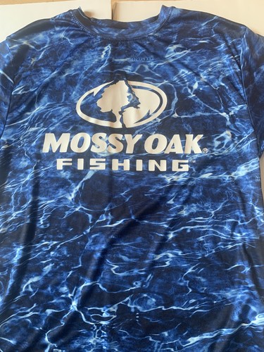 Camisa de Pesca Roble Mossy Para Hombre Mediana Camuflada Azul Manga Corta Elementos - Imagen 2 de 4