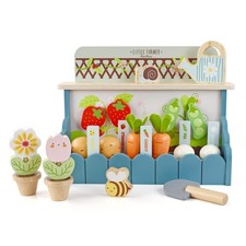 Montessori Wooden Vegetable Matching Toy Play Food Garden Set for Toddlers ...