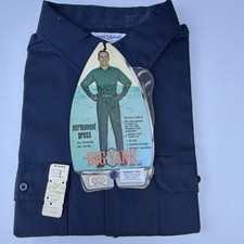 Vtg 70s Big Yank Work Shirt Deadstock NOS Blue Permanent Press Union Made L
