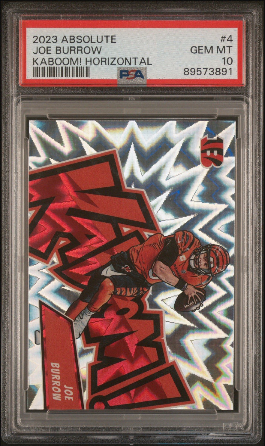 2023 Panini Absolute #4 Joe Burrow Kaboom! Horizontal PSA 10 🐅 🏈 💥