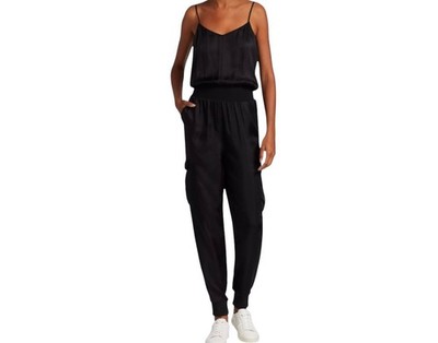 Cinq a Sept Amia Twill Black Sleeveless Jumpsuit | S