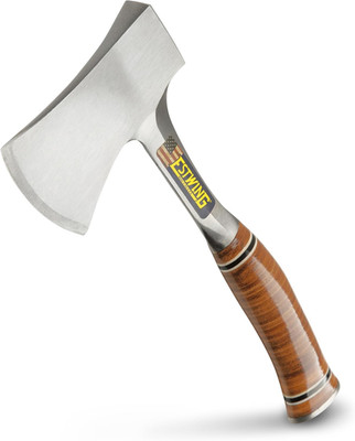 14'' Sportsman's Camping Hatchet Forged Steel Leather Grip USA