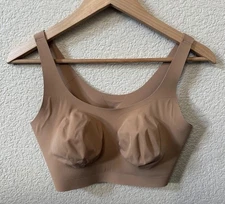 Evelyn Bobbie "Bobbie Scoop Bra" Medium Beige Sand -No pads Seamless Ergonomic