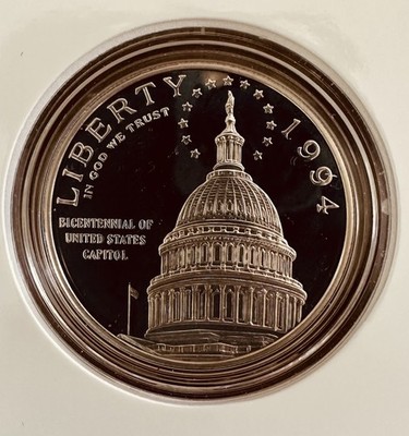 1994 US Capitol Bicentennial Silver Dollar PROOF US Mint Coin Set with Box & COA
