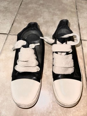 Rick Owens DRKSHDW Ramones Black White Leather Sneakers Men's Comfort Punk
