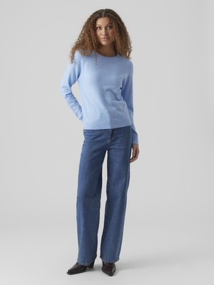 Vero Moda VMDOFFY LS O-NECK BLOUSE GA NOOS Little Boy Blue/MELANGE