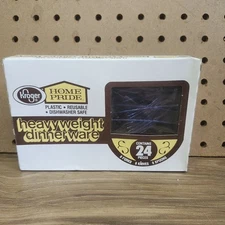 Vtg Kroger Home Pride Heavyweight 24 Piece Clear Plastic Silverware NOS RARE