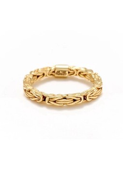 Polished Stackable Byzantine Band Ring Real 14K Yellow Gold Sizes 5 6 9 10