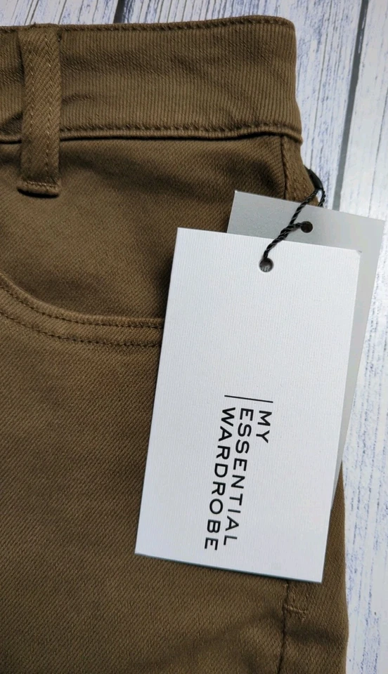 My Essential Wardrobe Lara Stretch Front Slit Maxi Skirt Military Olive Wash 10 - Image 4 of 4