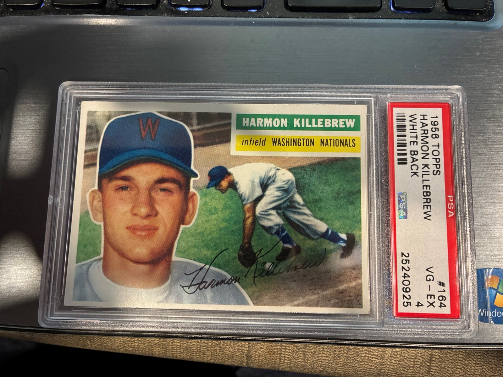 1956 Topps #164 Harmon Killebrew PSA 4 White Back great color and centering