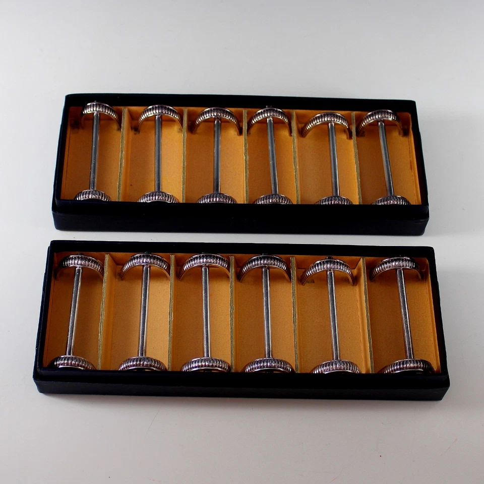 12 descansos de faca Ercuis Silverplate Porte Couteaux na caixa - Imagem 2 de 4