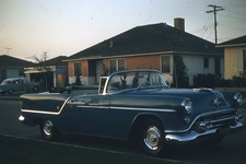 1954 Oldsmobile Super 88 Convertible Long Beach California 35mm Red Border Slide