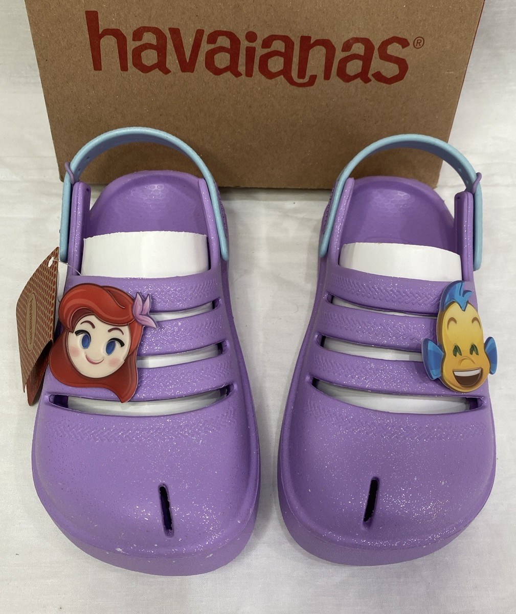 Havaianas Girls Princess Clogs Slip On UK 12 Eu 31/32 Purple #391